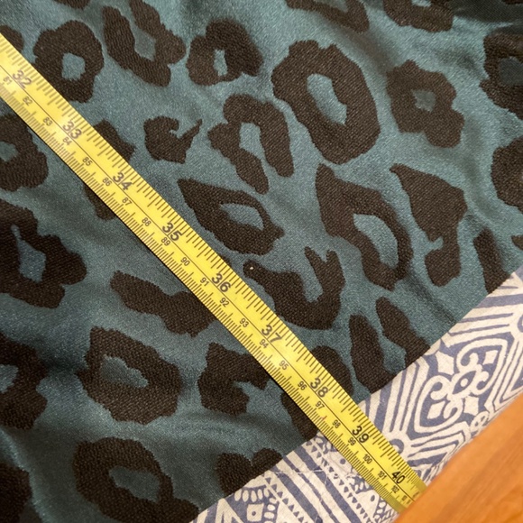 LOFT Fit & Flare Mini Green & Black Leopard Print Dress - Size 10 - Picture 7 of 11